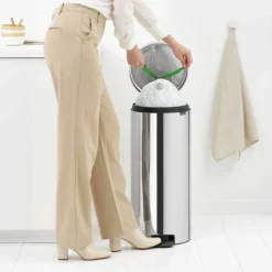 NewIcon pedalhink 30 liter, mattborstat stål