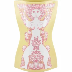 Nina vas 22 cm, gul/rosa