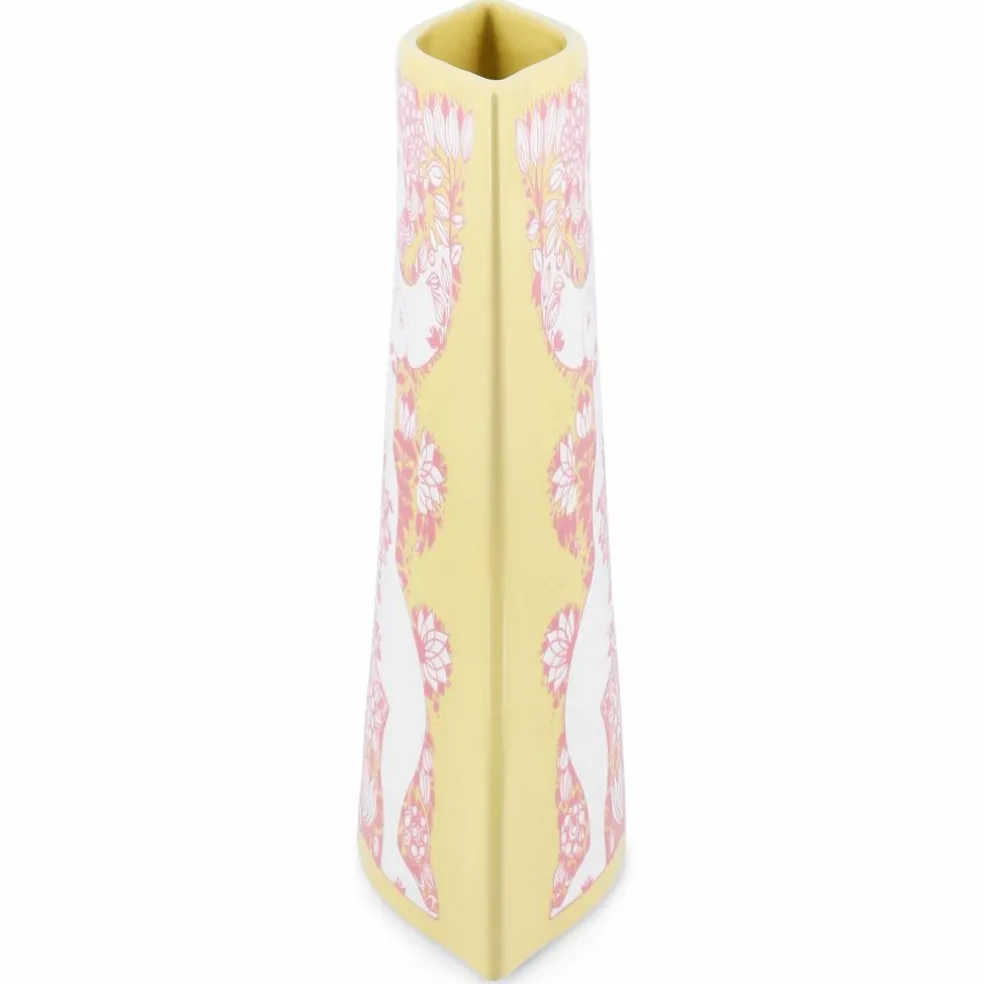 Nina vas 22 cm, gul/rosa