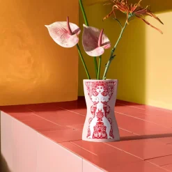 Nina vas 16,5 cm, rosa/röd