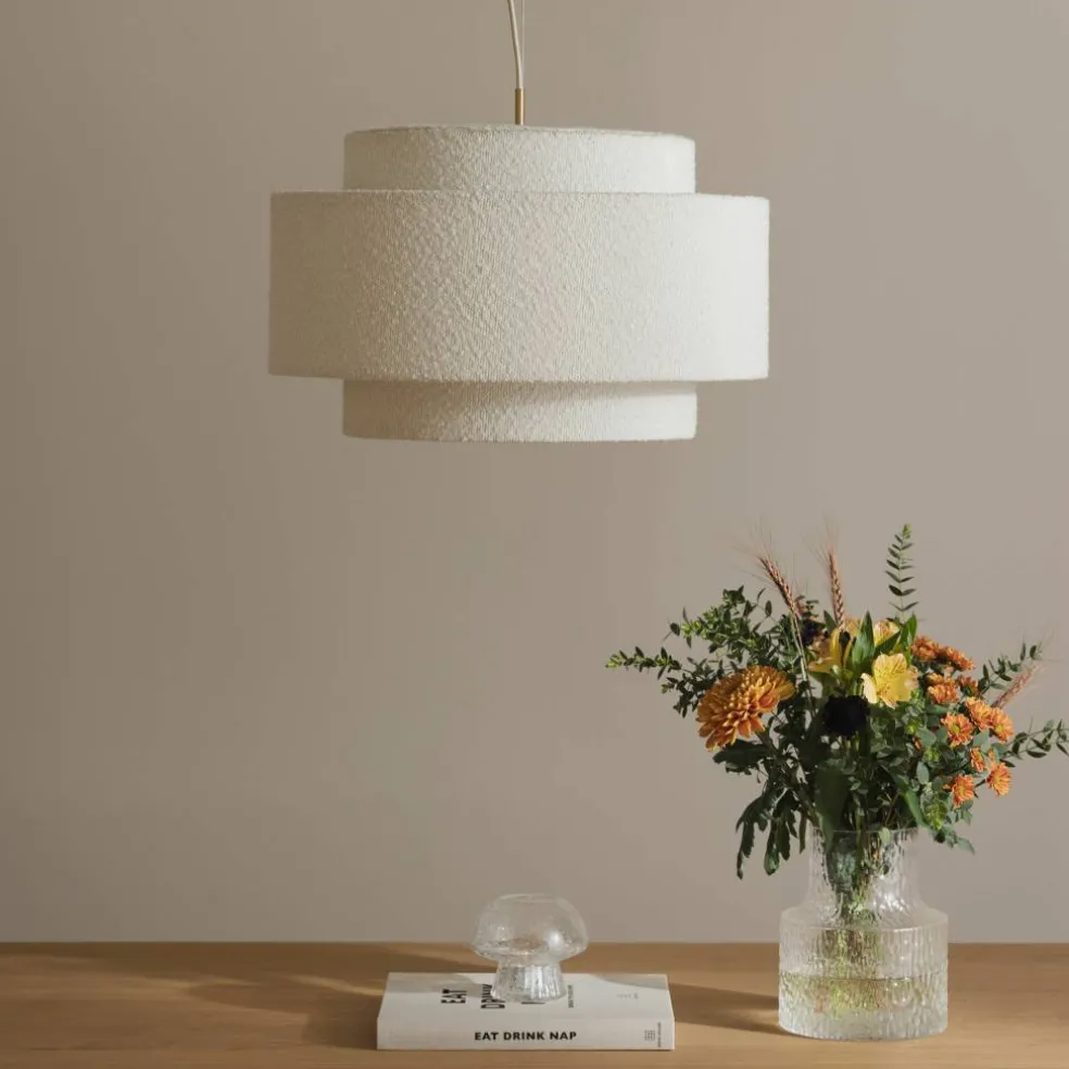 Noah Bouclé pendellampa 50 cm, vit