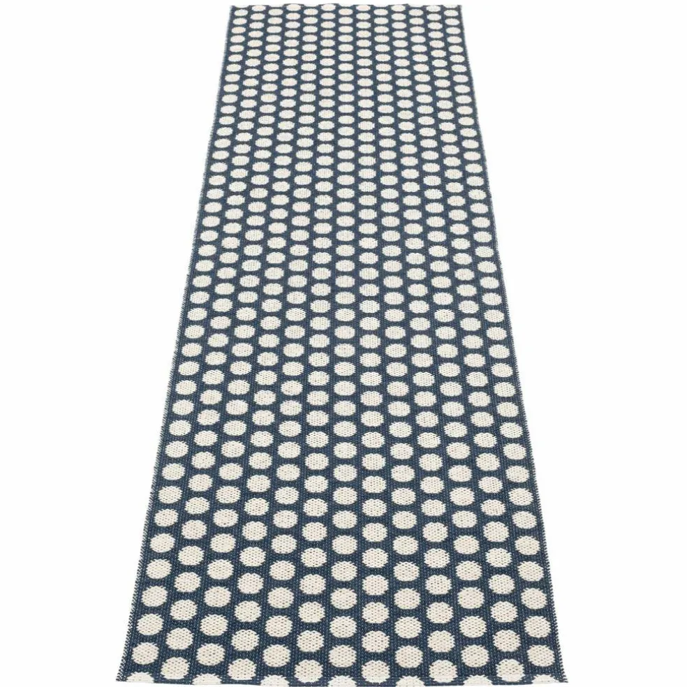 Noa matta 70 cm x 250 cm, dark blue/vanilla