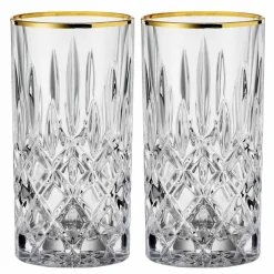 Noblesse longdrinkglas 2-pack, 37,5 cl, gold