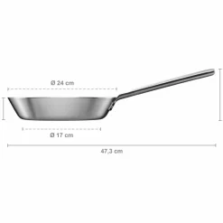 Norden obelagd stekpanna 24 cm, rostfritt stål