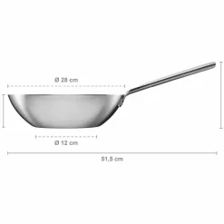 Norden obelagd wokpanna 28 cm, rostfritt stål