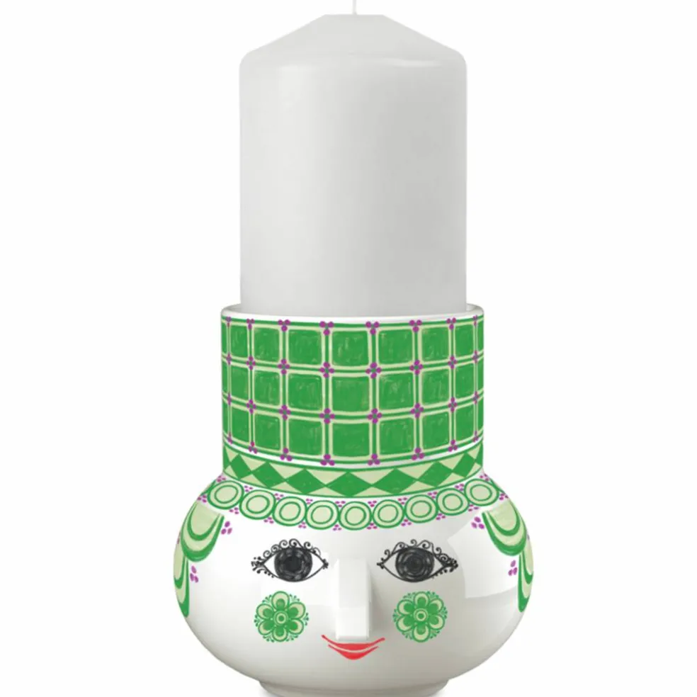 Olga blockljusstake 12 cm, grön