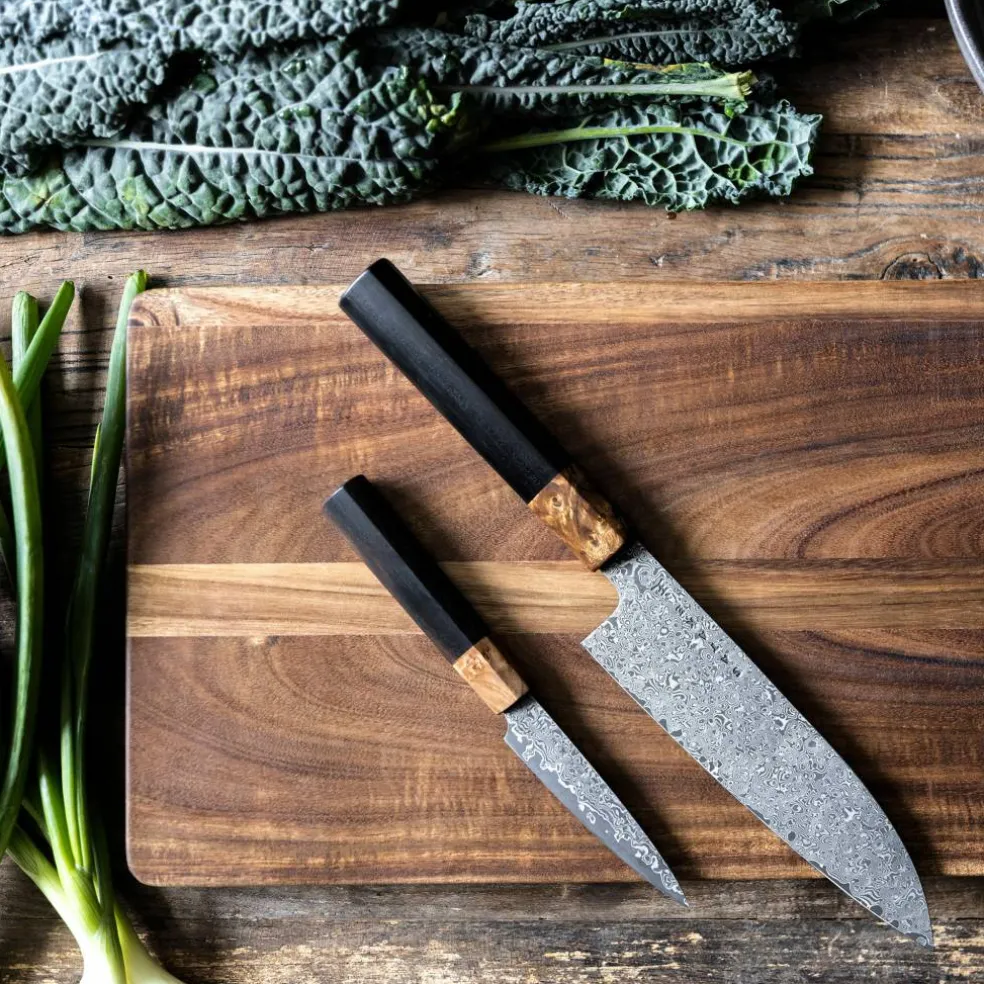 OMO bunka petty skalkniv 9 cm + santokukniv 17 cm