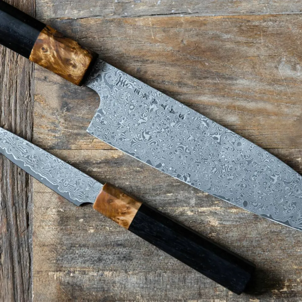 OMO bunka petty skalkniv 9 cm + santokukniv 17 cm