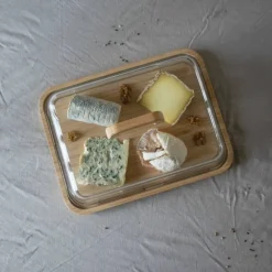 Ostkupa 34x25x9,5 cm, glas/bambu