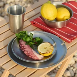 Outdoor Market ståltallrik, medium, 2‑pack