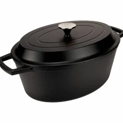 Oval Gjutjärnsgryta 34 cm, svart