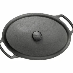 Oval Gryta 2 Liter Gjutjärn Järnlock
