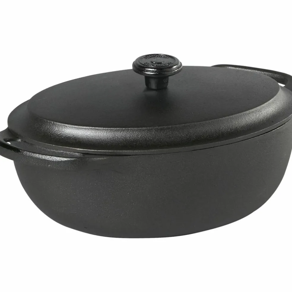 Oval Gryta 2 Liter Gjutjärn Järnlock