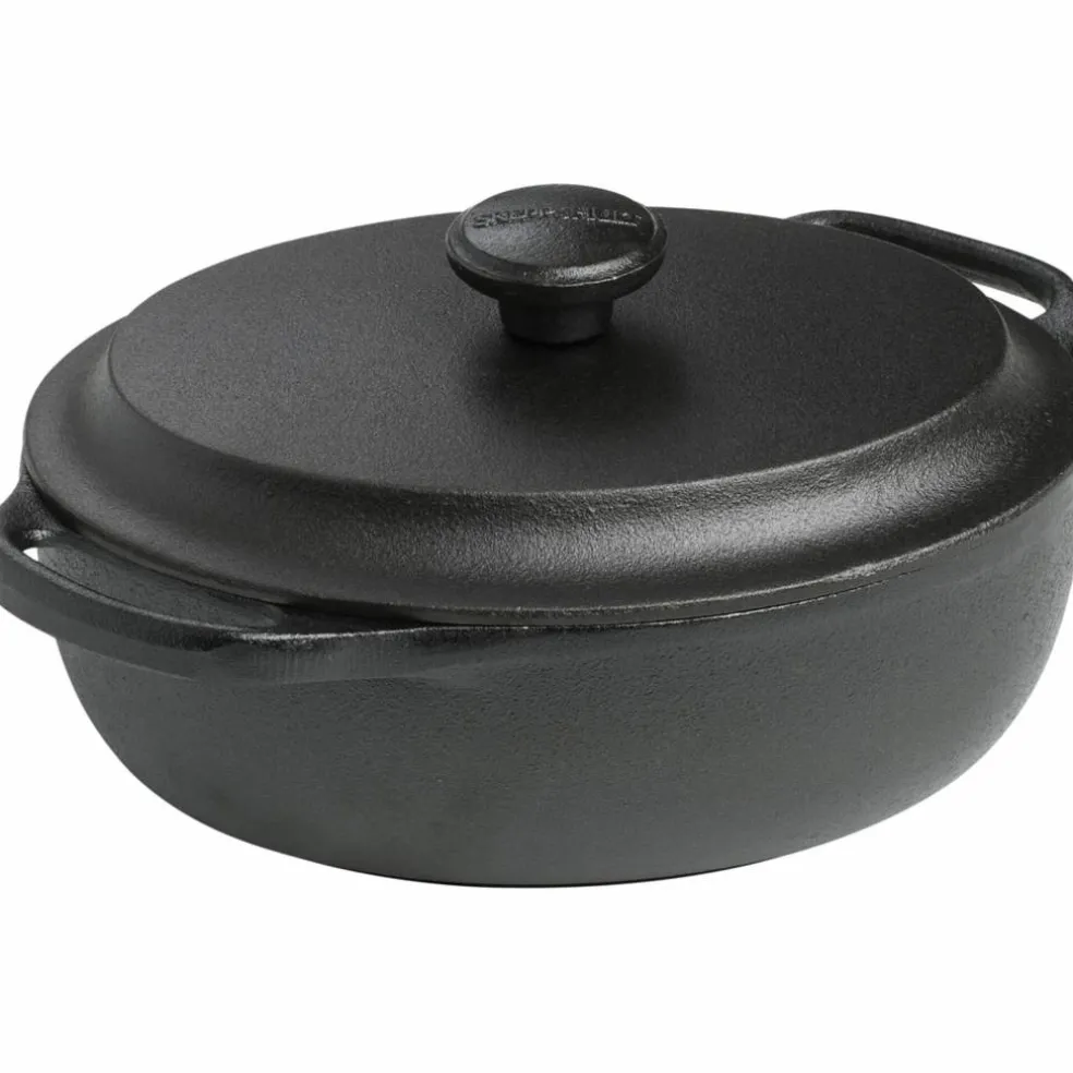 Oval Gryta 2 Liter Gjutjärn Järnlock
