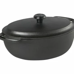 Oval Gryta 4 Liter Gjutjärn Järnlock