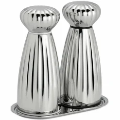 Palm salt- och pepparkvarn med bricka 17 cm, rostfritt stål