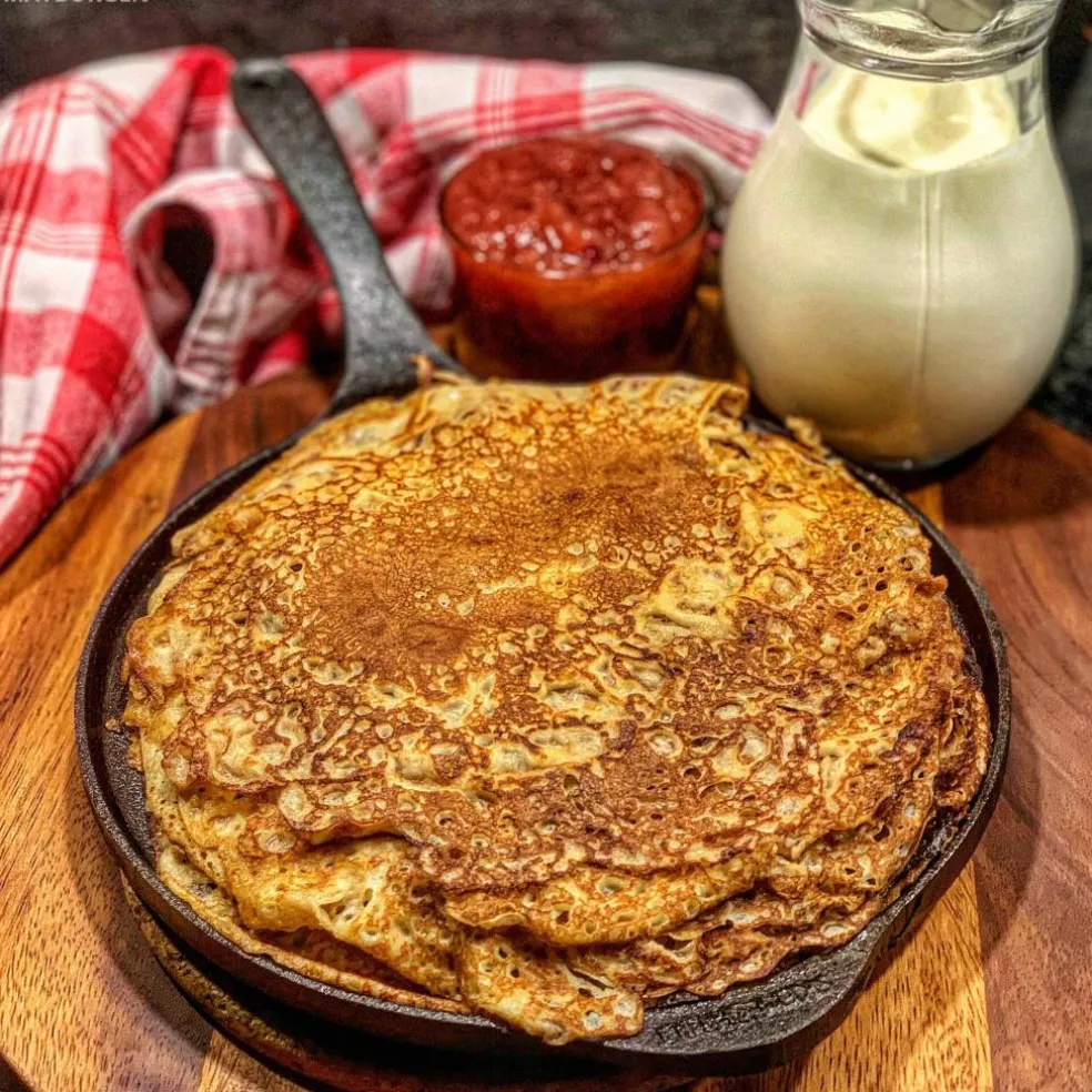 Pannkaksstekpanna 23 cm Gjutjärnshandtag