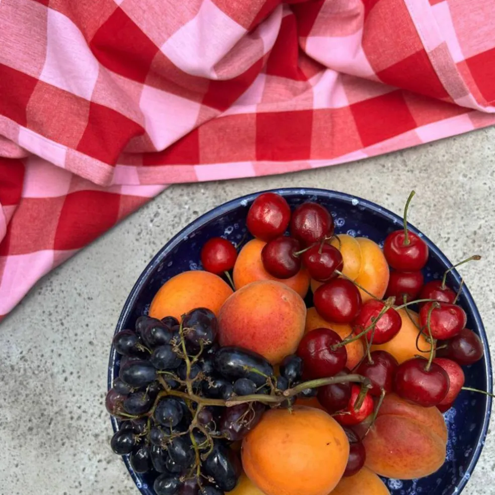Paola bordsduk 250x145 cm, röd/rosa