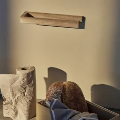Pappershållare, mörkbetsad ask