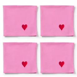 Pink Bow servett 40x40 cm 4-pack, rosa