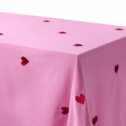 Pink Hearts bordsduk 330x145 cm, rosa
