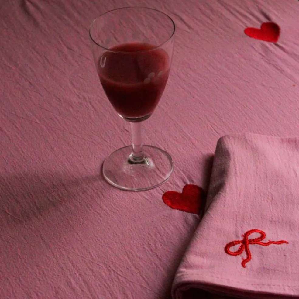 Pink Hearts servett 40x40 cm 4-pack, rosa