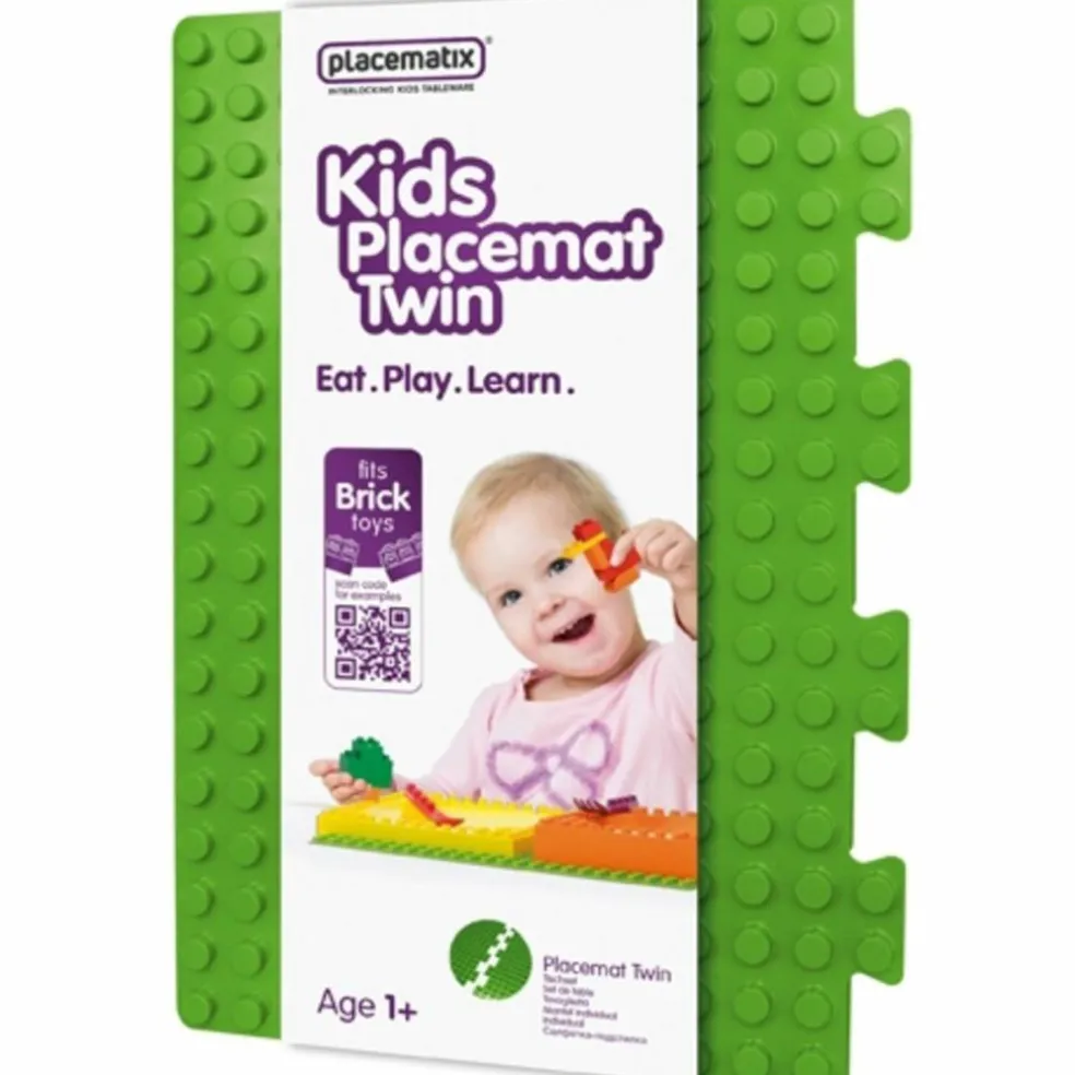 Placematix Barnunderlägg för byggklossar Twin Grön