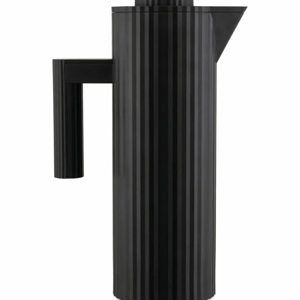 Plissé termoskanna 1 liter, svart