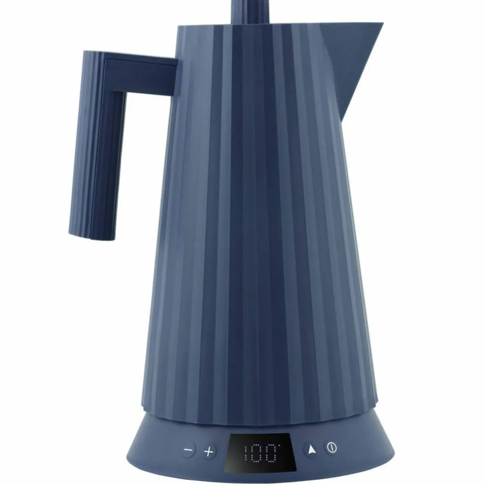 Plissé Vattenkokare med temperaturkontroll 1,7 liter, blå