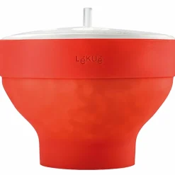 Popcornmaker XL + 4 skålar, röd