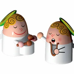 Porslinsfigurer Änglar 2 st Handmålade Harpa