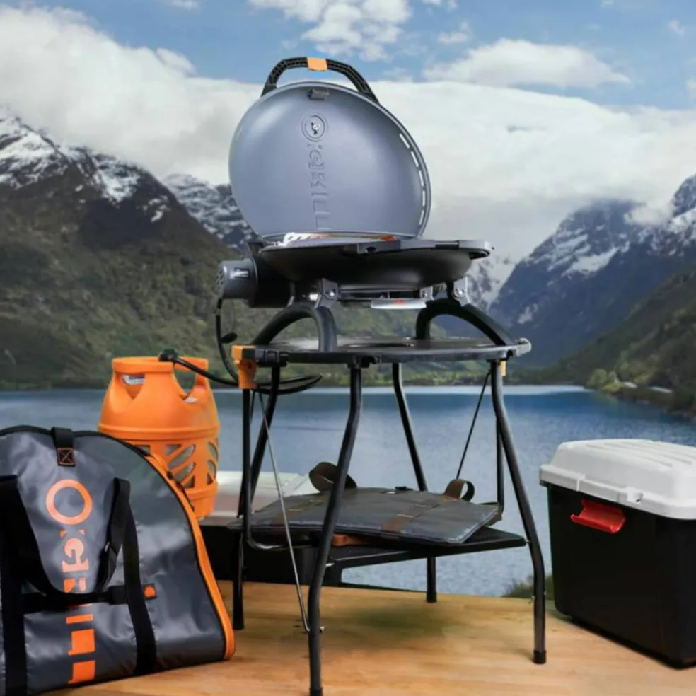500 portabel gasolgrill, blå