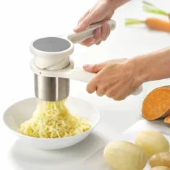 Potatispress, vit/grå