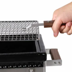 Premium hibachigrill, svart/valnöt