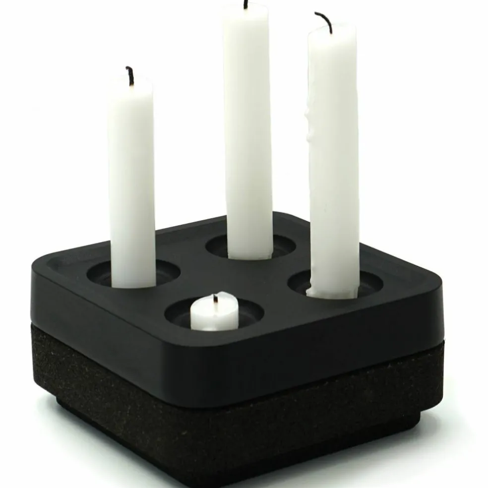 Presentkit, fyran korkskål, polerad svart