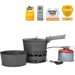 PrimeTech Stove Set gaskök med 2 st kastruller 1,3  liter