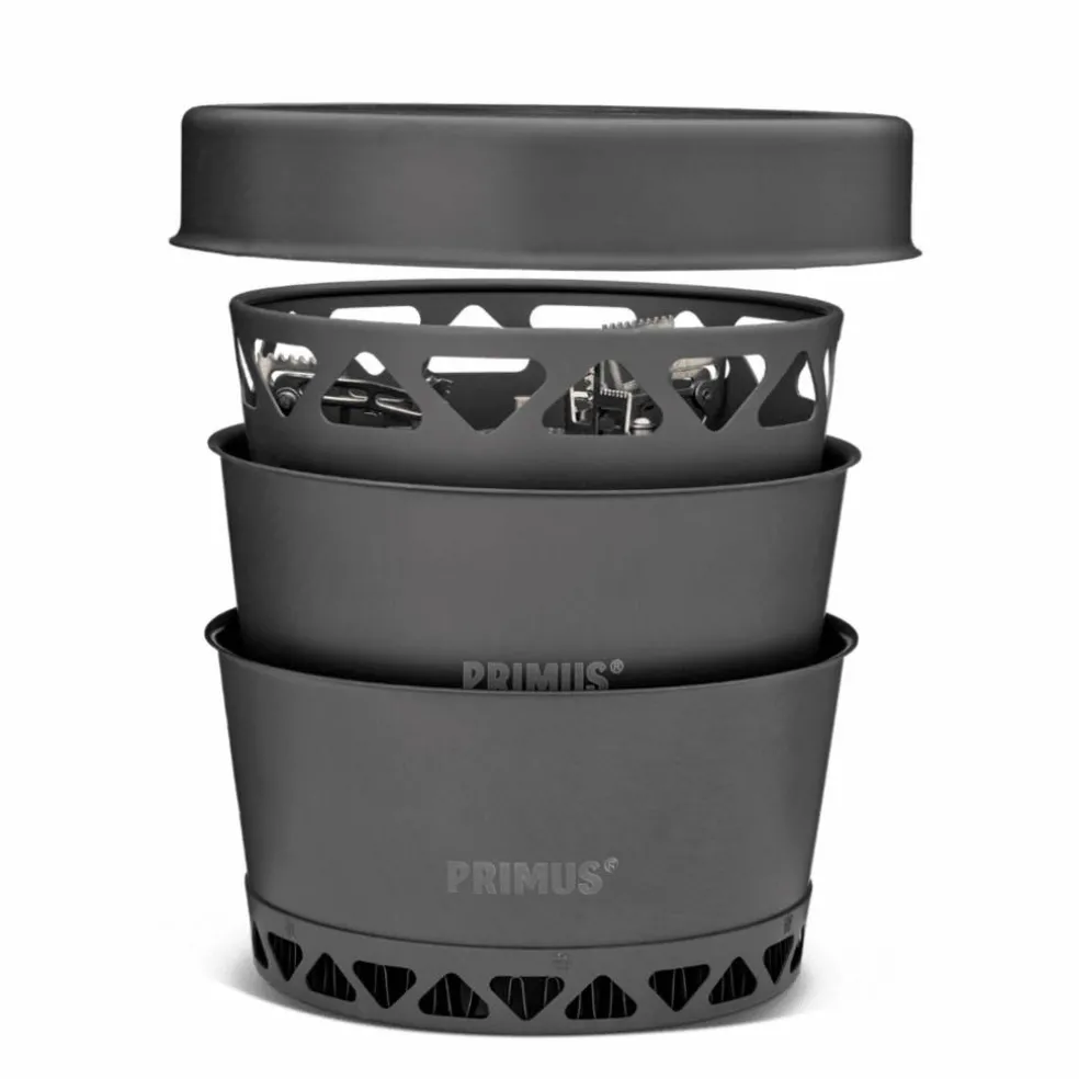 PrimeTech Stove Set stormkök med 2 kastruller 1,3 liter + stekpanna