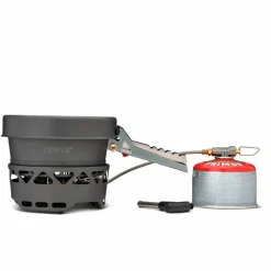 PrimeTech Stove Set stormkök med kastrull 1,3 liter + stekpanna