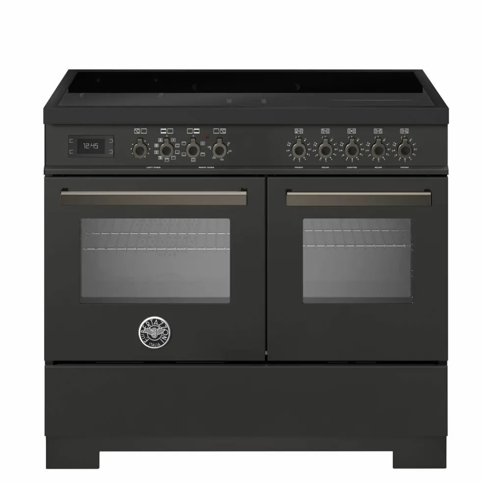Professional PRO105I2ECAT2 induktionsspis 100 cm med 5 zoner och 2 ugnar, carbonio