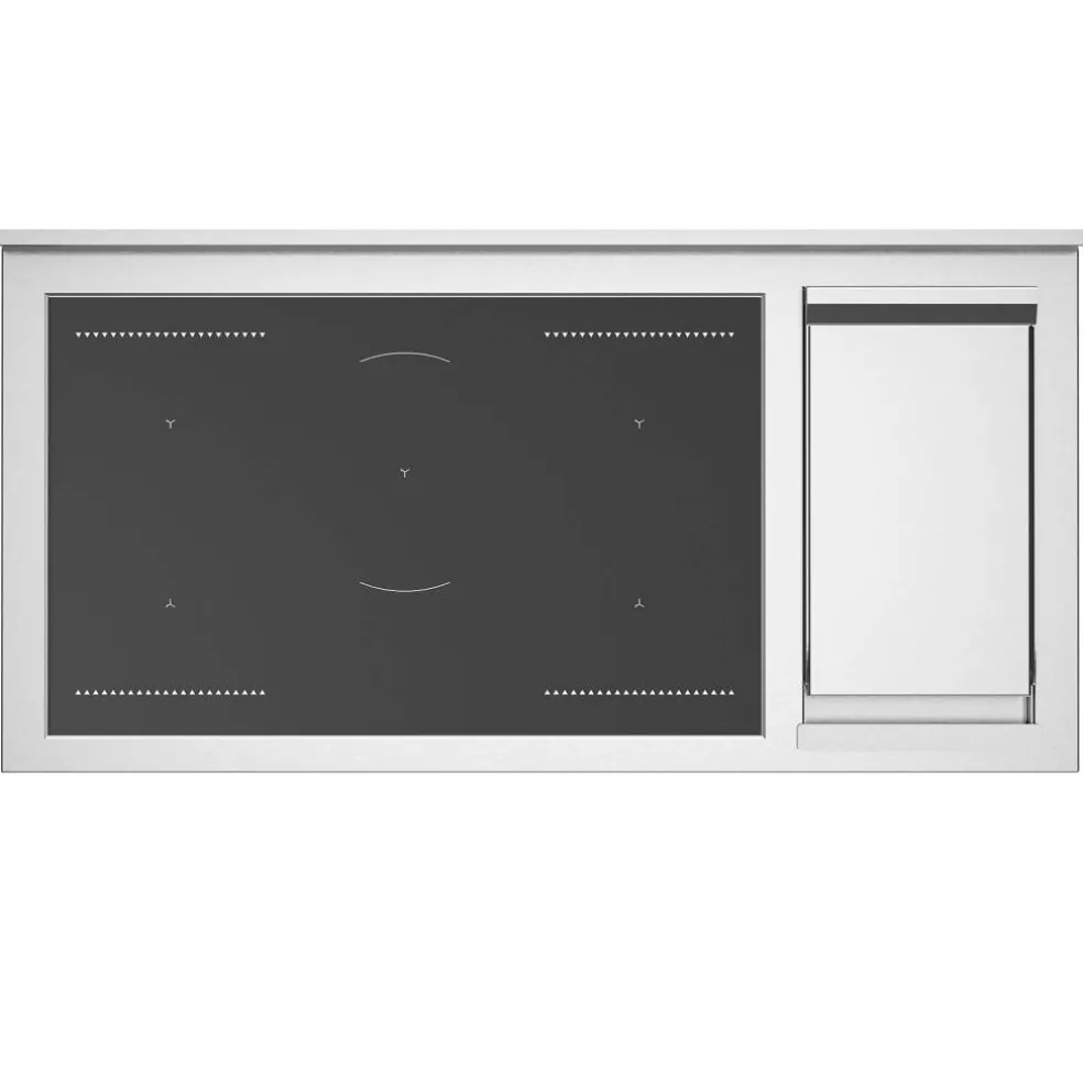 Professional PRO125I2ENET2 induktionsspis 120 cm med 5 zoner, elektriskt stekbord och 2 ugnar, svart