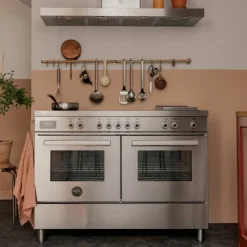 Professional PRO125I2EXT2 induktionsspis 120 cm med 5 zoner, elektriskt stekbord och 2 ugnar, rostfritt stål
