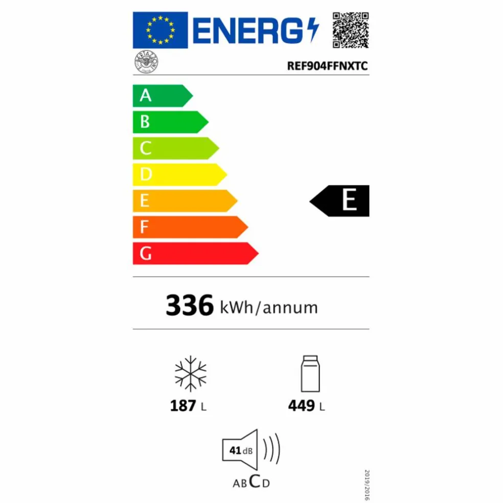 Professional PRO95I2EXT2 induktionsspis 90 cm med 5 zoner och 2 ugnar & REF904FFNXTC kyl/frys, rostfritt stål