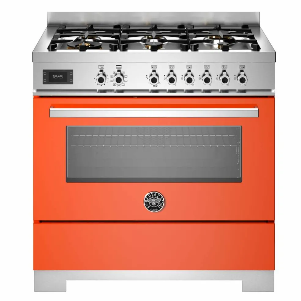 Professional PRO96L1EART2 gasspis 90 cm med 6 brännare och 1 ugn, orange