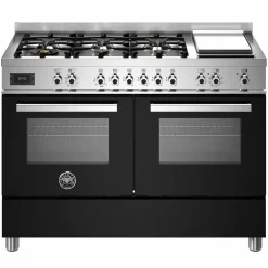 PRO126G2EART Professional gasspis 120 cm, 6 brännare och dubbelugn samt stekbord, orange