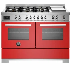 PRO126G2EBIT2 Professional gasspis 120 cm med 6 brännare, elektriskt stekbord och 2 ugnar, vit