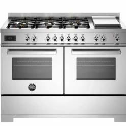 PRO126G2EGIT2 Professional gasspis 120 cm med 6 brännare, elektriskt stekbord och 2 ugnar, gul