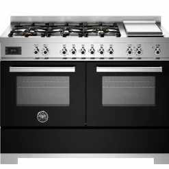 PRO126G2EGIT2 Professional gasspis 120 cm med 6 brännare, elektriskt stekbord och 2 ugnar, gul