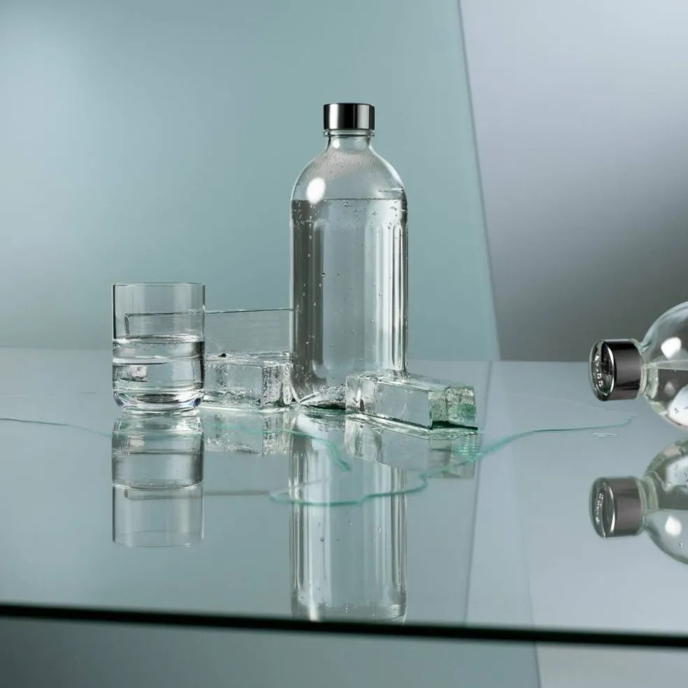 Pro glasflaska, polished steel