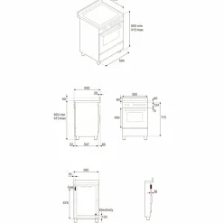 PRO64I1EART2 Professional induktionsspis 60 cm med 4 zoner och 1 ugn, orange