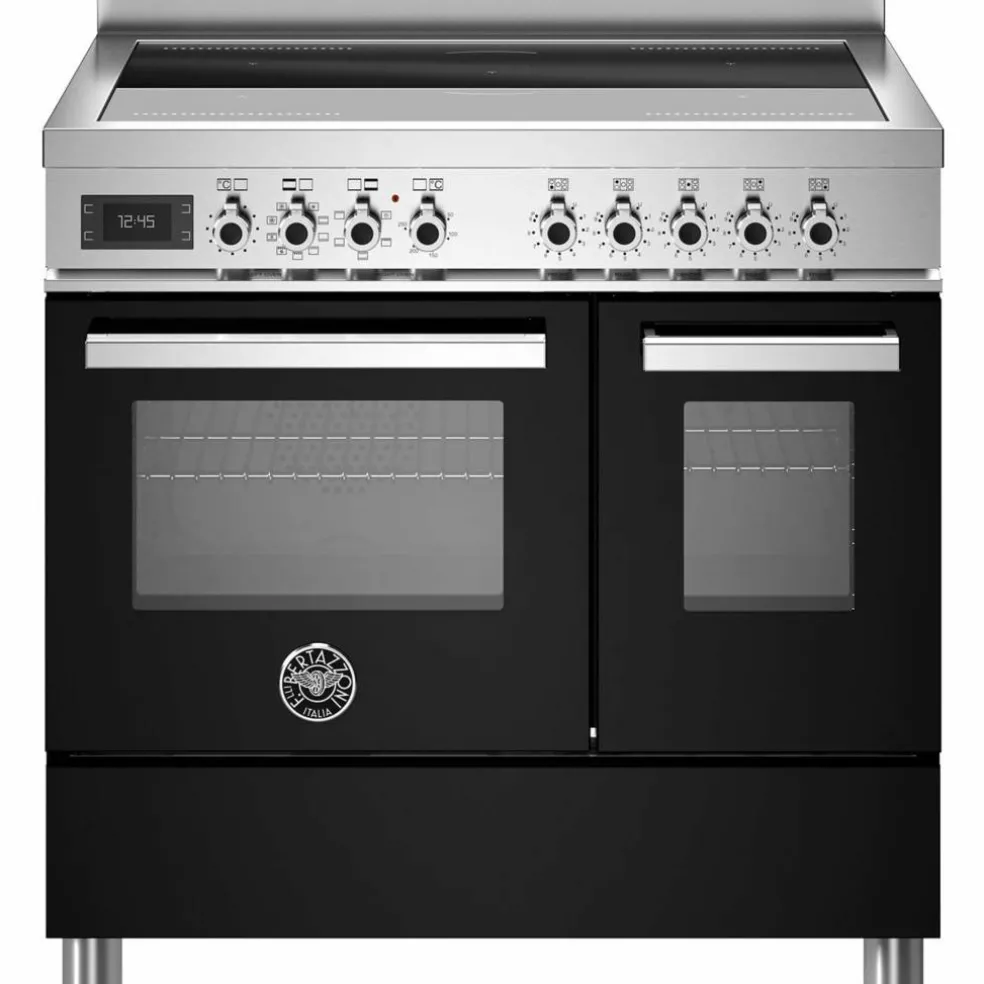PRO95I2ECAT Professional induktionsspis med dubbelugn, 90 cm, matt svart